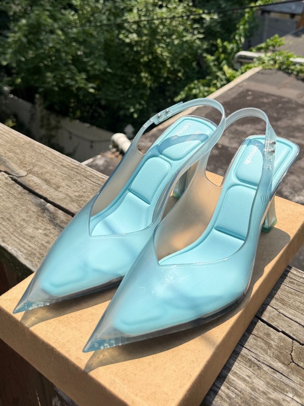 Blue Slingback Heel Larroude x Melissa Size 9